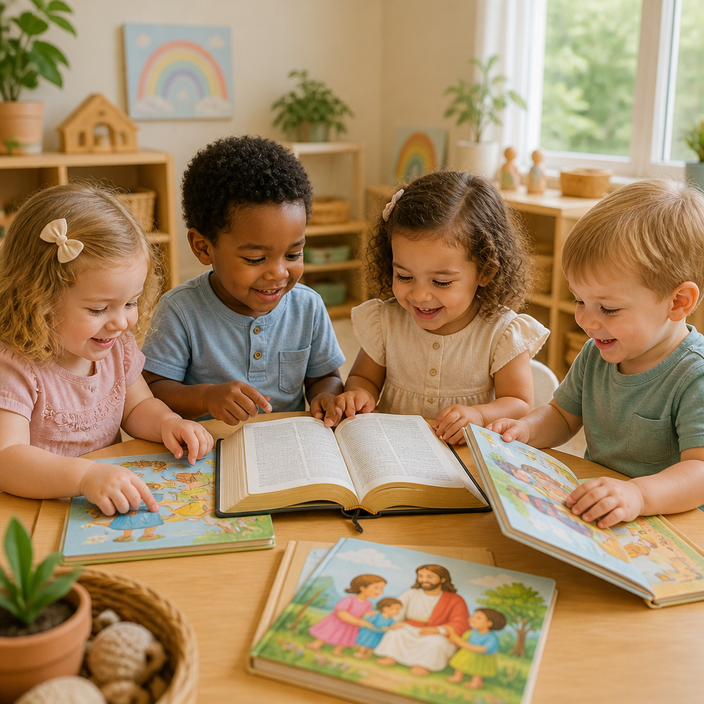 Children learning with Bible-based curriculum